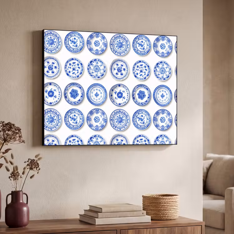 Art Frame - Borden - Bloemen - Patroon - Blauw — 7