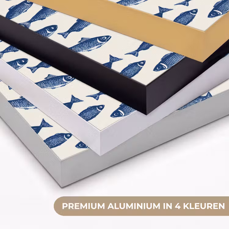 Art Frame - Vissen - Patroon - Blauw - Wit — 2
