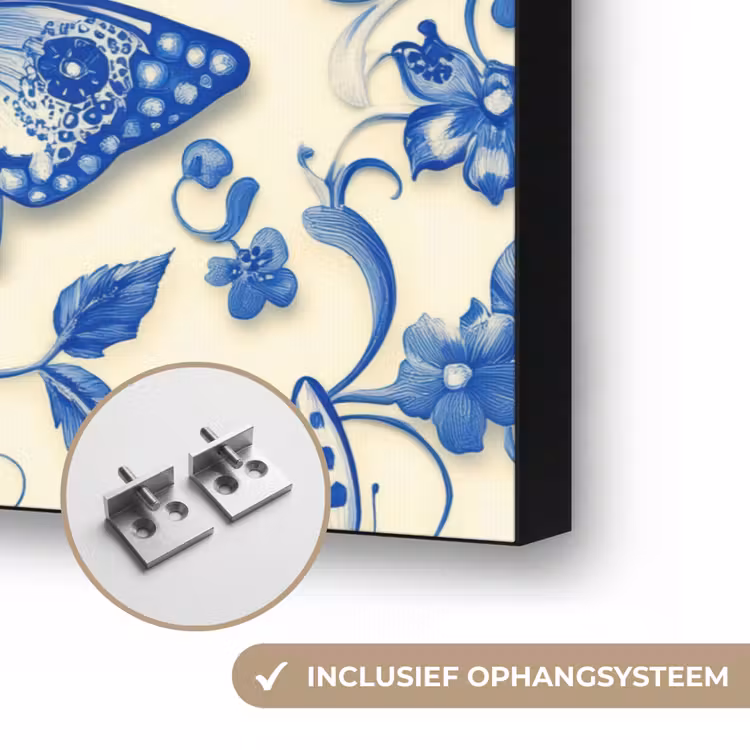 Art Frame - Vlinders - Bloemen - Blauw - Botanisch — 6