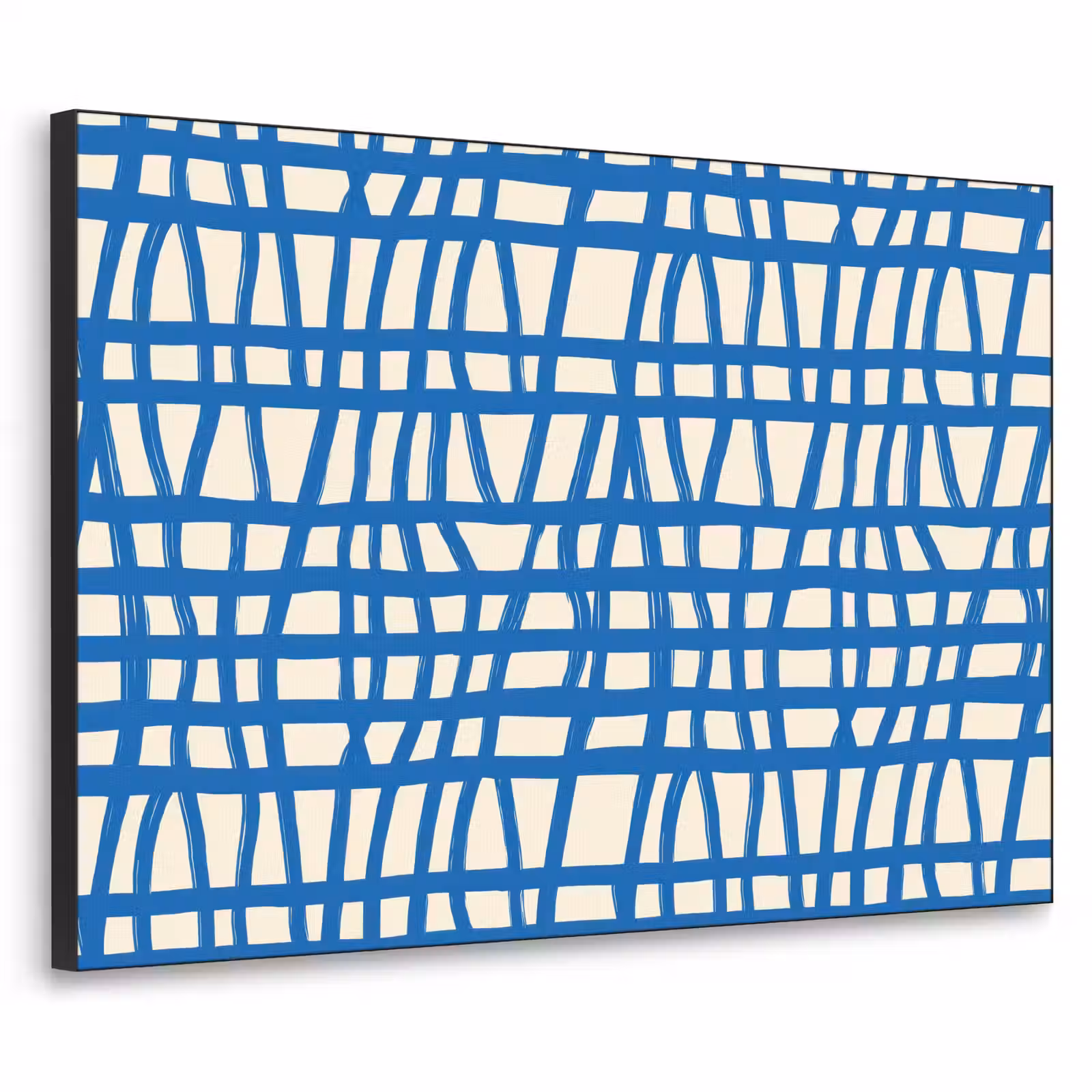 Art Frame - Ruitpatroon - Blauw - Crème — 1