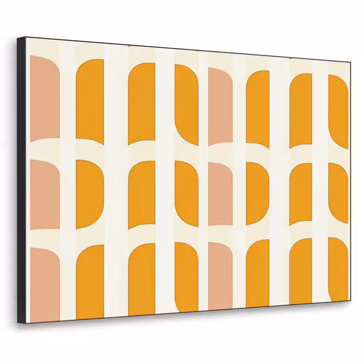 Art Frame - Geometrisch - Patroon - Geel - Roze — 1