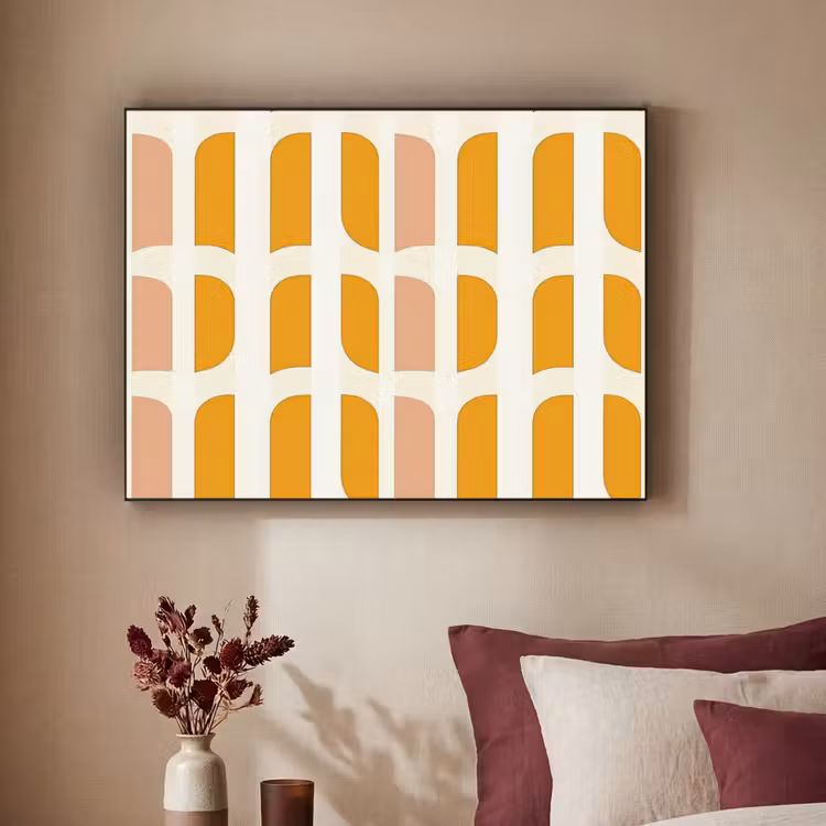 Art Frame - Geometrisch - Patroon - Geel - Roze — 3