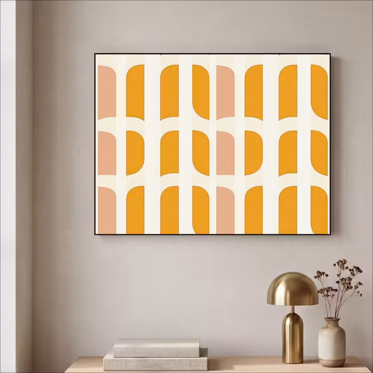 Art Frame - Geometrisch - Patroon - Geel - Roze — 5