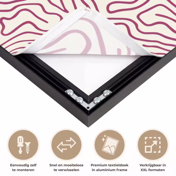 Art Frame - Kronkelende lijn - Magenta - Crème — 4