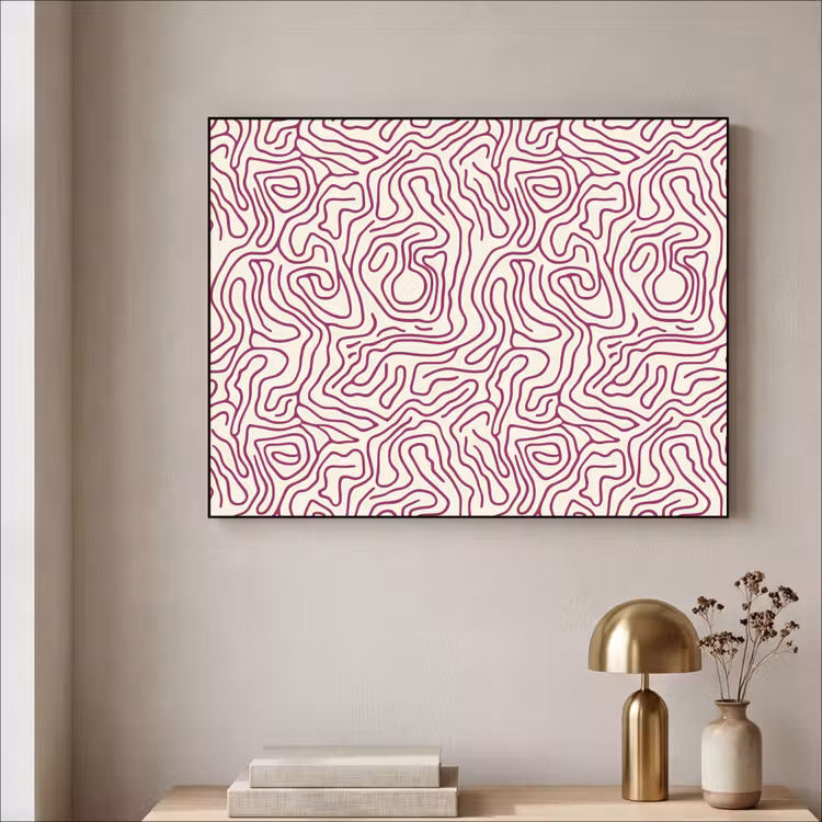 Art Frame - Kronkelende lijn - Magenta - Crème — 5