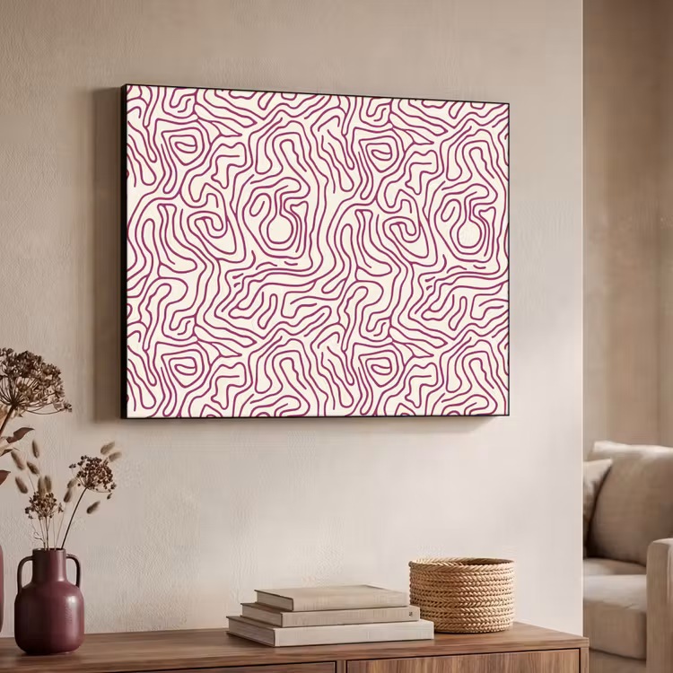 Art Frame - Kronkelende lijn - Magenta - Crème — 7