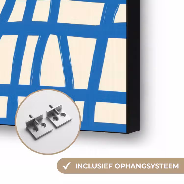 Art Frame - Ruitpatroon - Blauw - Crème — 6