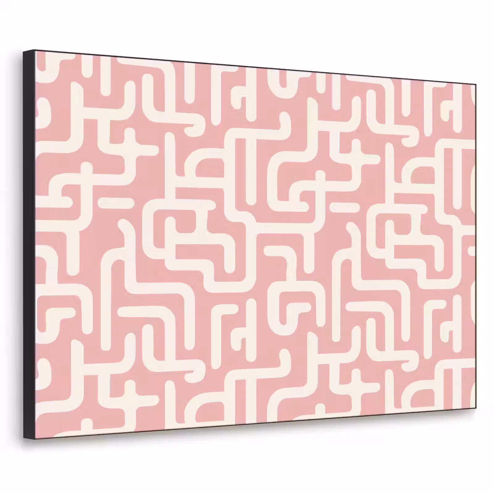 Art Frame - Doolhofpatroon - Roze - Wit - Abstract — 1