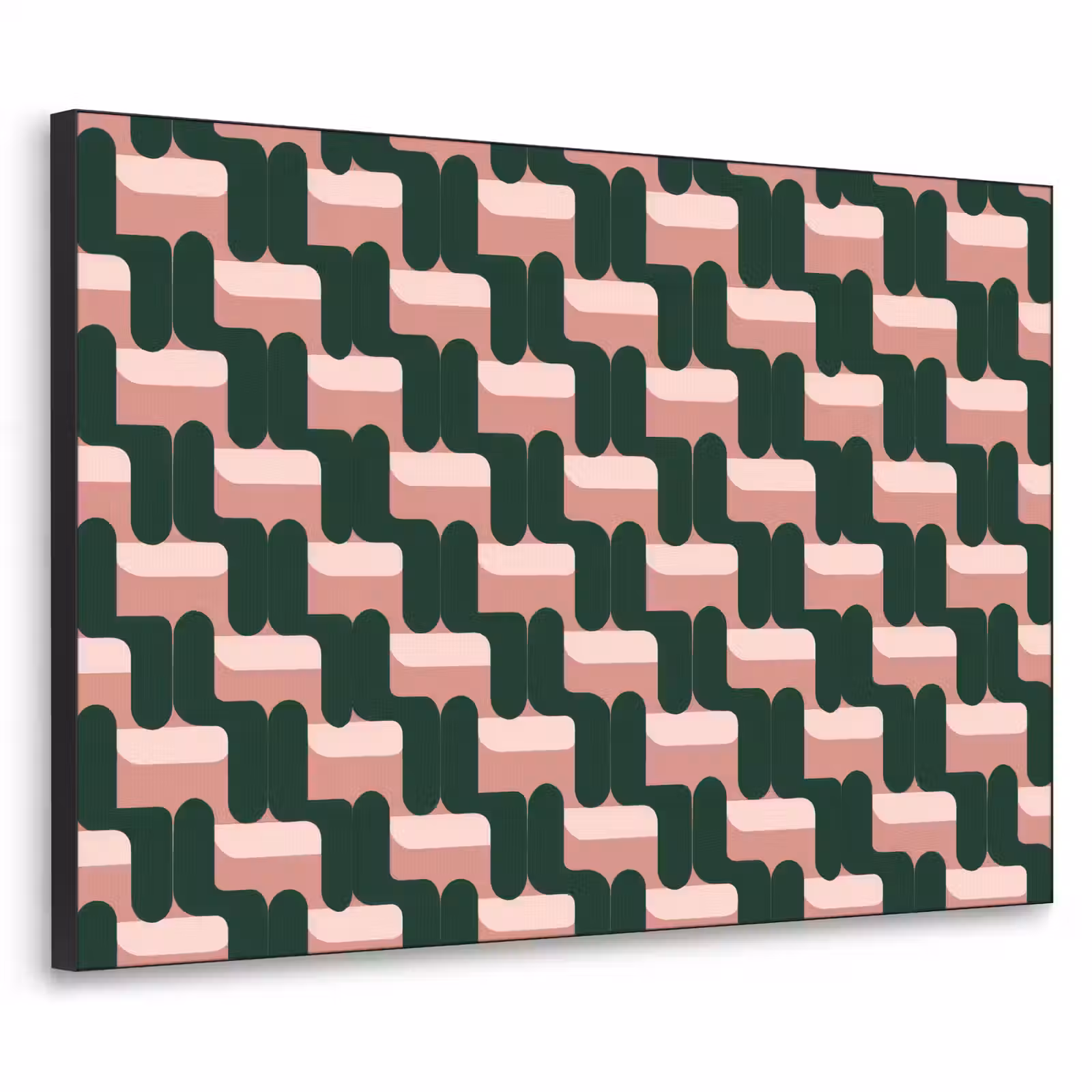Art Frame - Vlechtpatroon - Groen - Roze - Geometrisch — 1