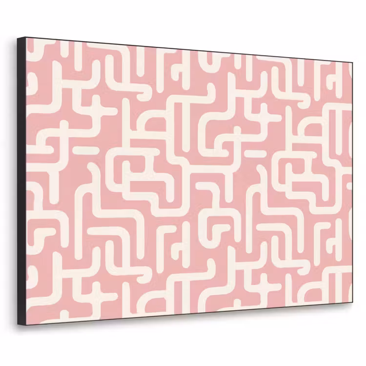 Art Frame - Doolhofpatroon - Roze - Wit - Abstract — 1
