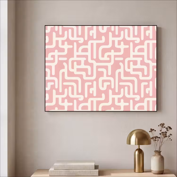 Art Frame - Doolhofpatroon - Roze - Wit - Abstract — 5
