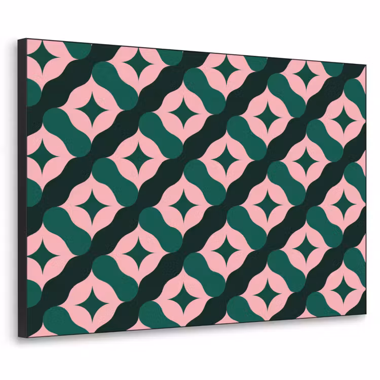 Art Frame - Groen - Roze - Retro - Sterren — 1