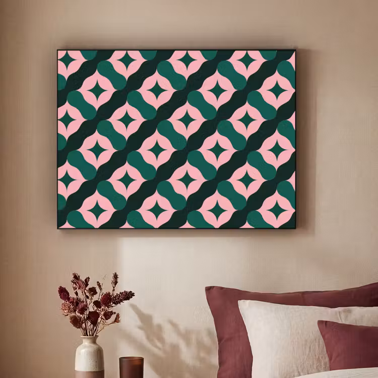 Art Frame - Groen - Roze - Retro - Sterren — 3