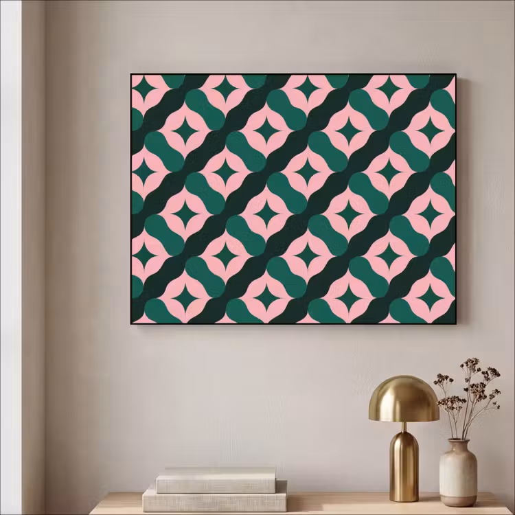 Art Frame - Groen - Roze - Retro - Sterren — 5