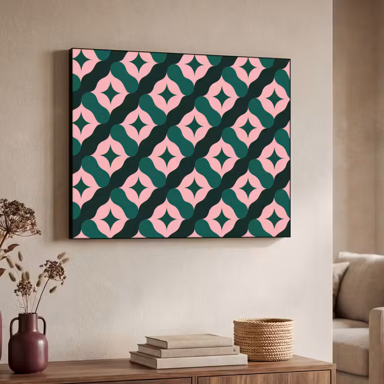 Art Frame - Groen - Roze - Retro - Sterren — 7