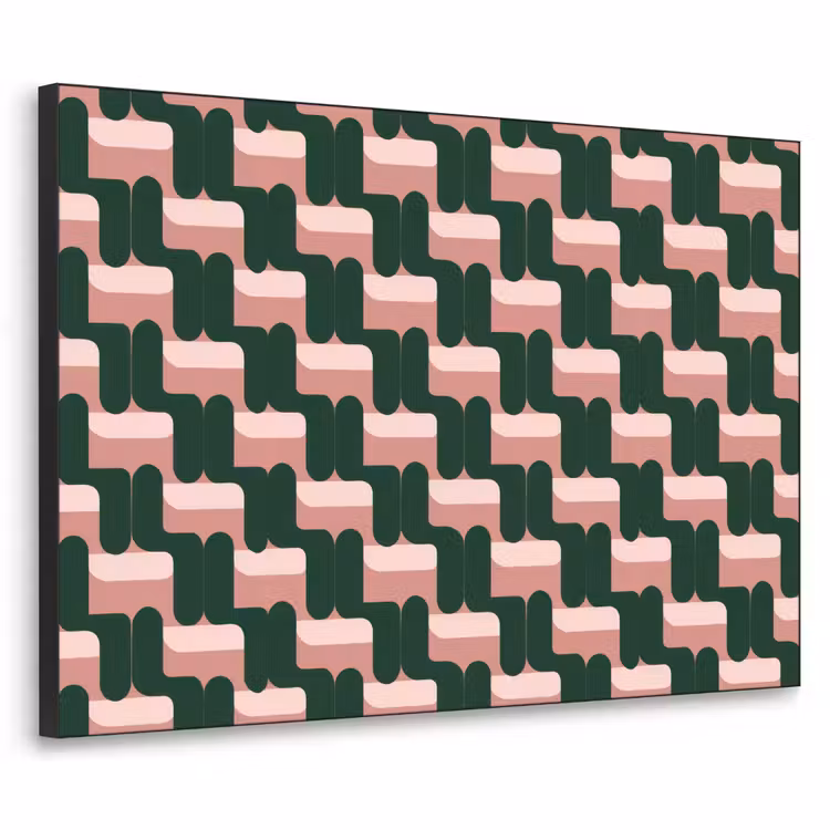 Art Frame - Vlechtpatroon - Groen - Roze - Geometrisch — 1