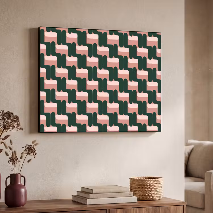 Art Frame - Vlechtpatroon - Groen - Roze - Geometrisch — 7