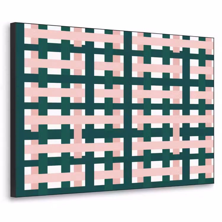Art Frame - Vlechtpatroon - Groen - Roze - Grafisch — 1