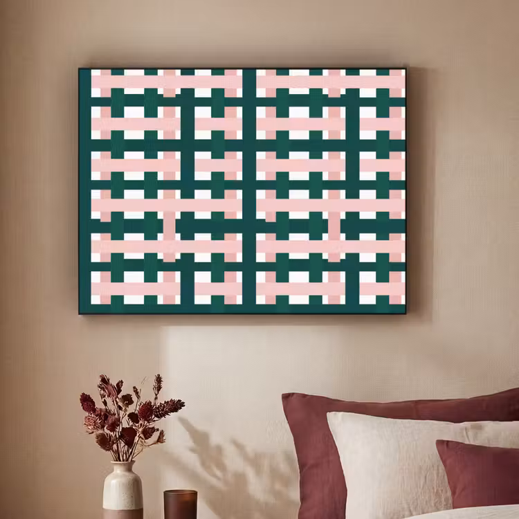 Art Frame - Vlechtpatroon - Groen - Roze - Grafisch — 3
