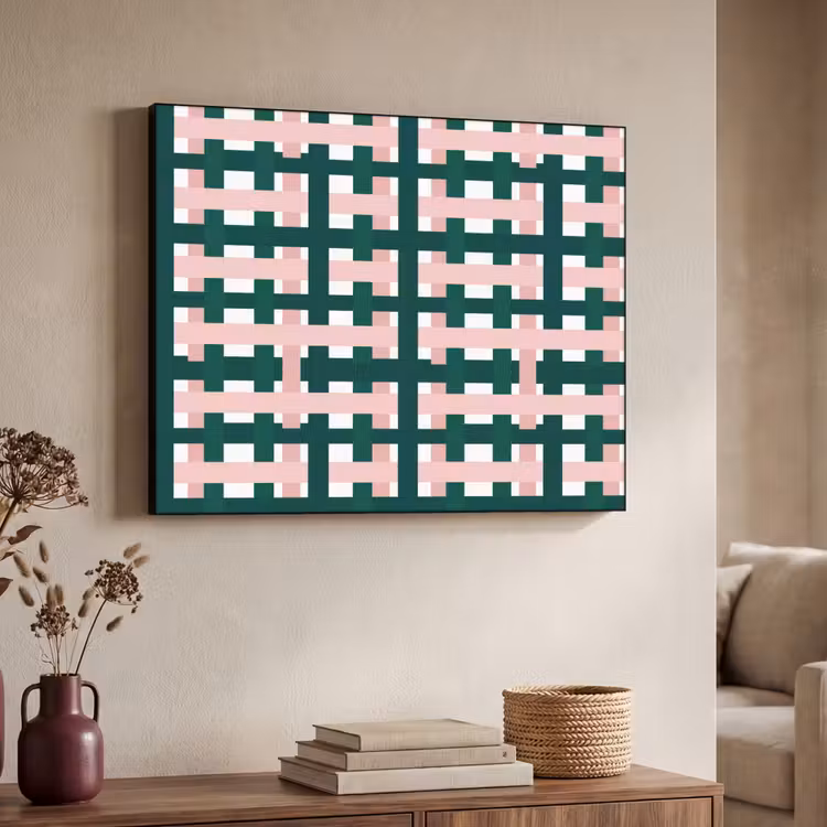 Art Frame - Vlechtpatroon - Groen - Roze - Grafisch — 7