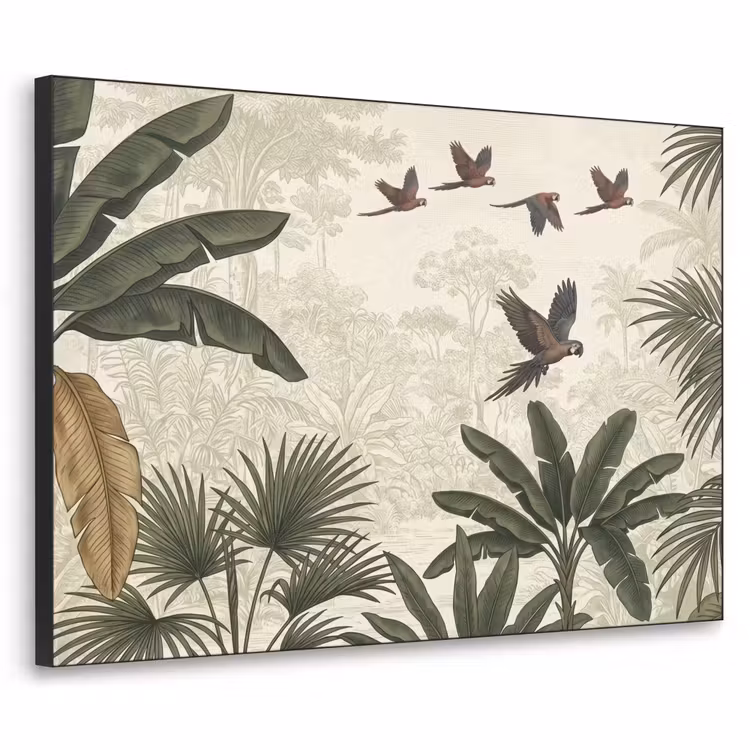 Art Frame - Papagaaien - Jungle - Tropisch - Green
