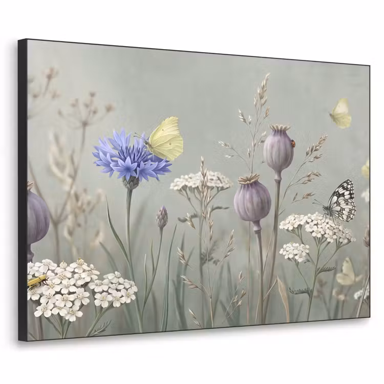 Art Frame - Vlinders - Wildbloemen - Illustratie - Kleurrijk