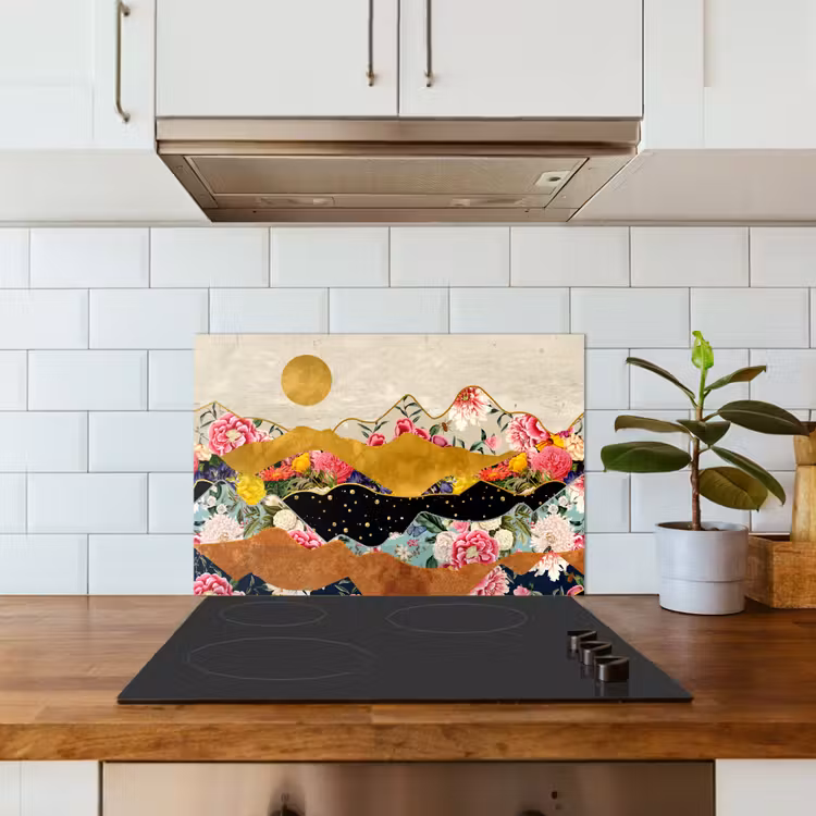 Spatscherm keuken - Goud - Bloemen - Print - Abstract - Landschap - Patronen — 6