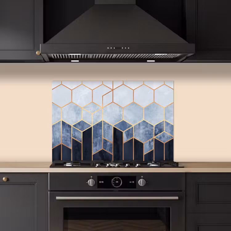 Spatscherm keuken - Hexagon - Gold - Luxe - Patronen — 2