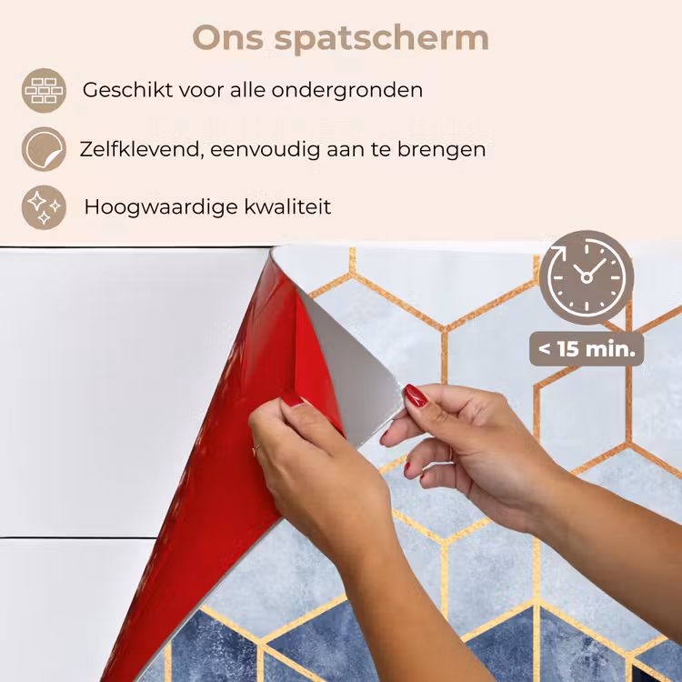 Spatscherm keuken - Hexagon - Gold - Luxe - Patronen — 4