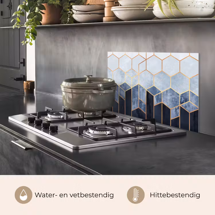 Spatscherm keuken - Hexagon - Gold - Luxe - Patronen — 7