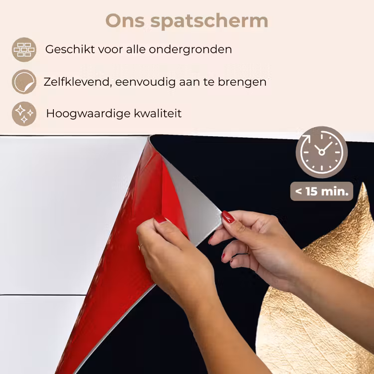 Spatscherm keuken - Bladeren - Goud - Zwart - Planten - Luxe — 4