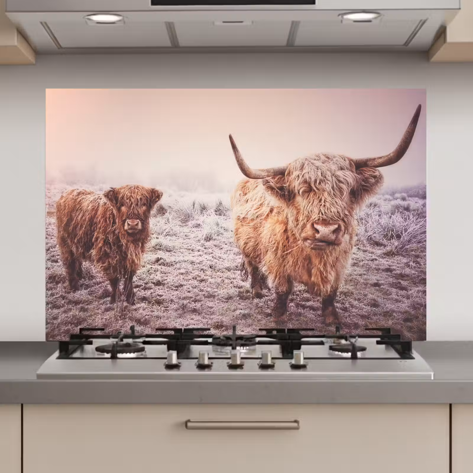 Spatscherm keuken - Schotse hooglanders - Licht - Lucht - Natuur — 1