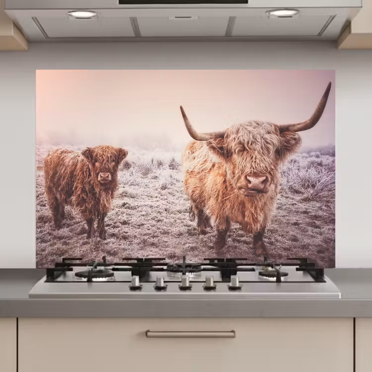 Spatscherm keuken - Schotse hooglanders - Licht - Lucht - Natuur — 1