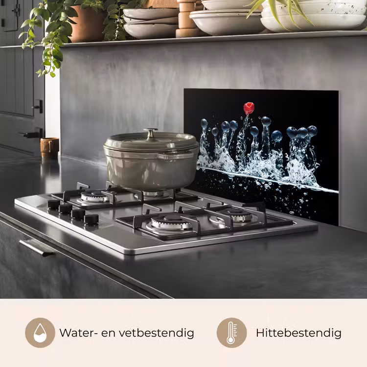 Spatscherm keuken - Bessen - Water - Zwart - Fruit - Framboos — 7
