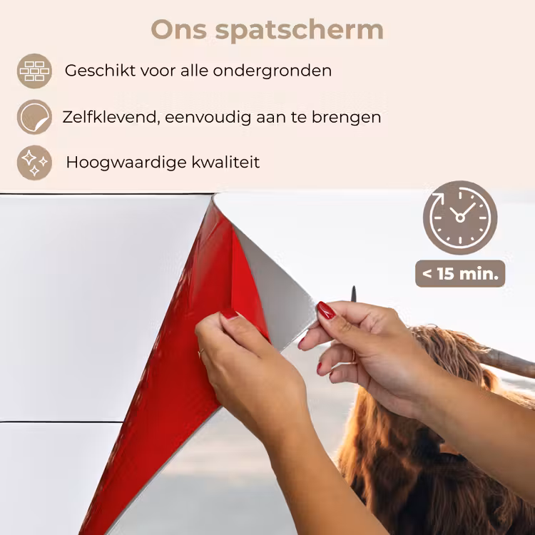 Spatscherm keuken - Schotse hooglander - Dieren - Landelijk - Landschap - Koe - Natuur — 4