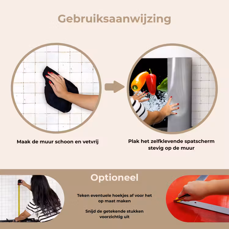 Spatscherm keuken - Pepers - Zwart - Groenten - Water - Blad — 8