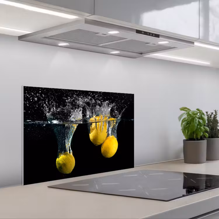 Spatscherm keuken - Citroen - Fruit - Stilleven - Water - Geel — 5