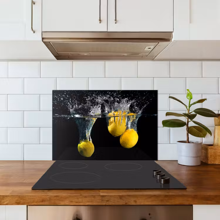 Spatscherm keuken - Citroen - Fruit - Stilleven - Water - Geel — 6