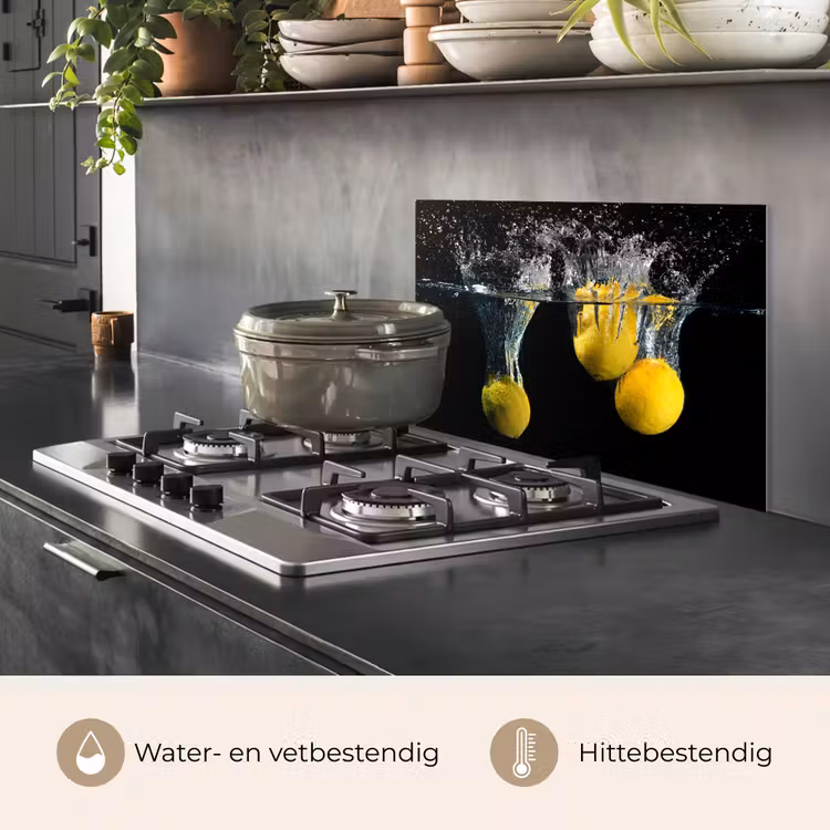 Spatscherm keuken - Citroen - Fruit - Stilleven - Water - Geel — 7