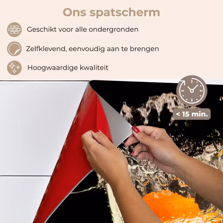 Spatscherm keuken - Sinaasappel - Stilleven - Water - Zwart - Fruit — 4