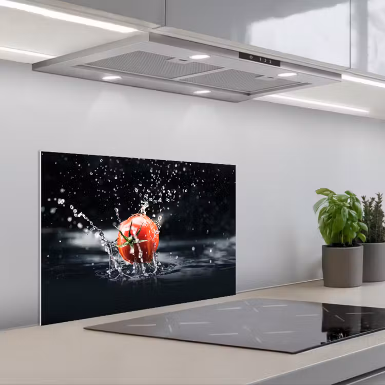 Spatscherm keuken - Tomaat - Groente - Stilleven - Water - Rood — 5