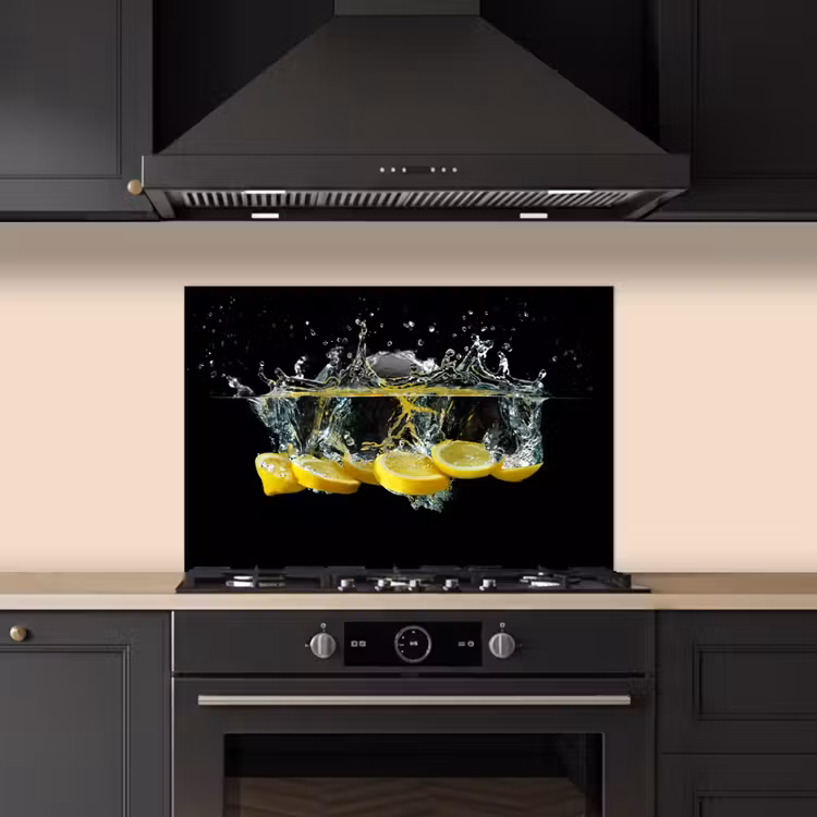 Spatscherm keuken - Citroen - Fruit - Geel - Stilleven - Water — 2