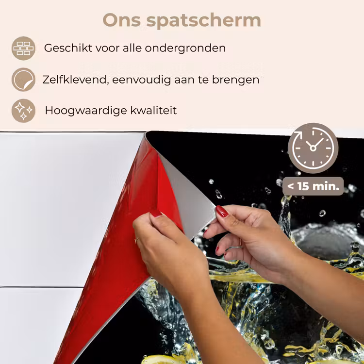 Spatscherm keuken - Citroen - Fruit - Geel - Stilleven - Water — 4