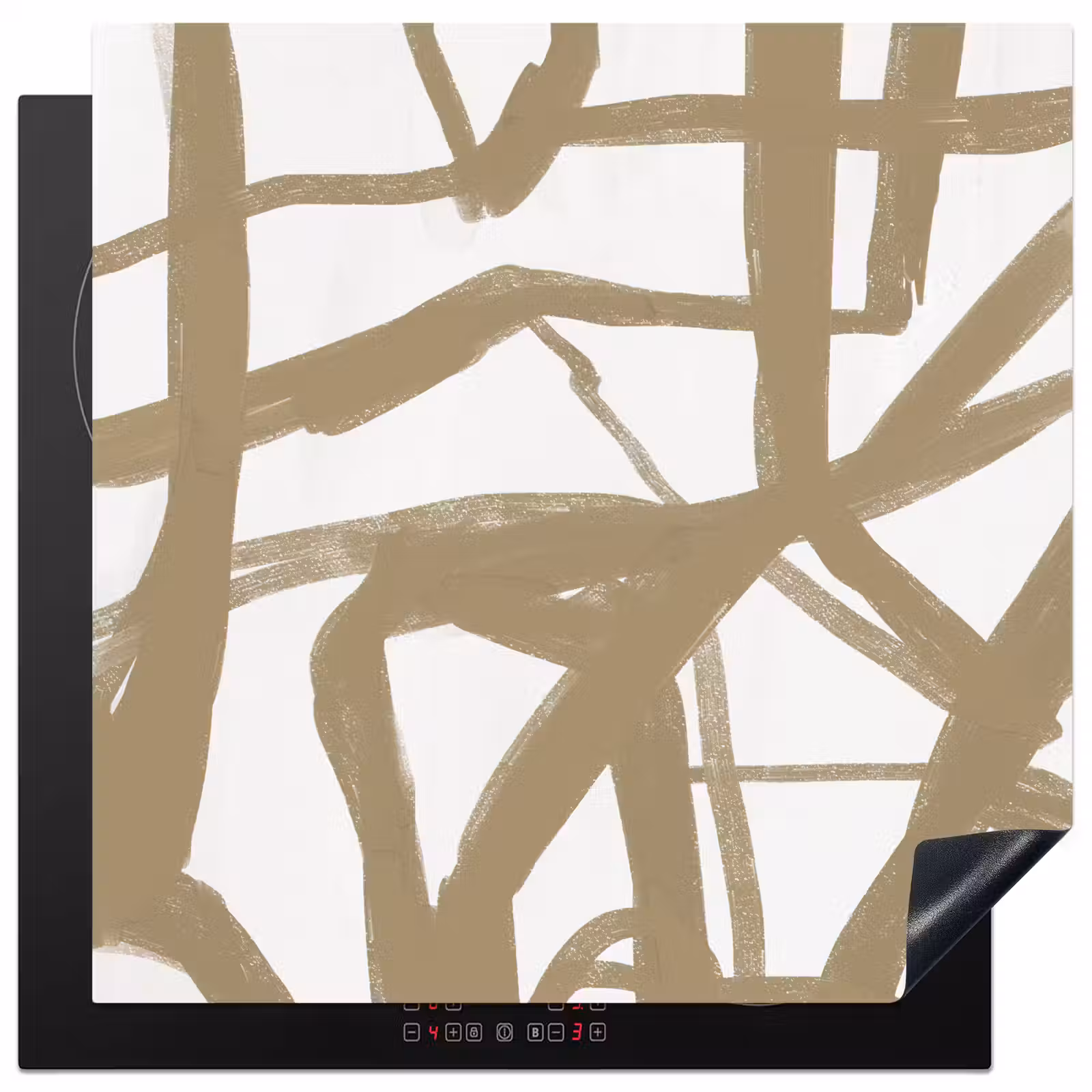 Inductie beschermer - Wit - Bruin - Abstract — 1