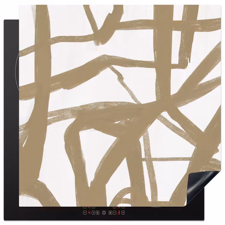 Inductie beschermer - Wit - Bruin - Abstract — 1