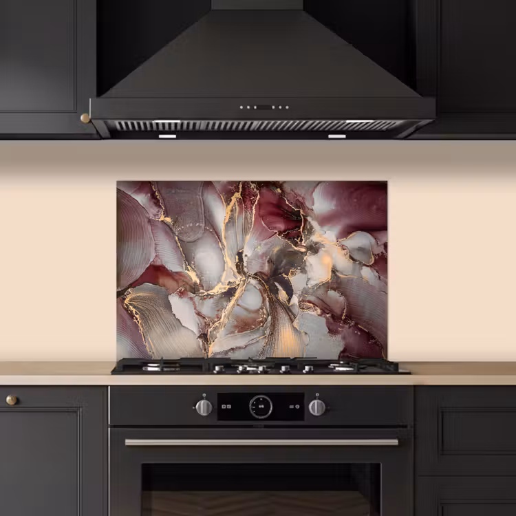 Spatscherm keuken - Goud - Marmer - Paars — 2