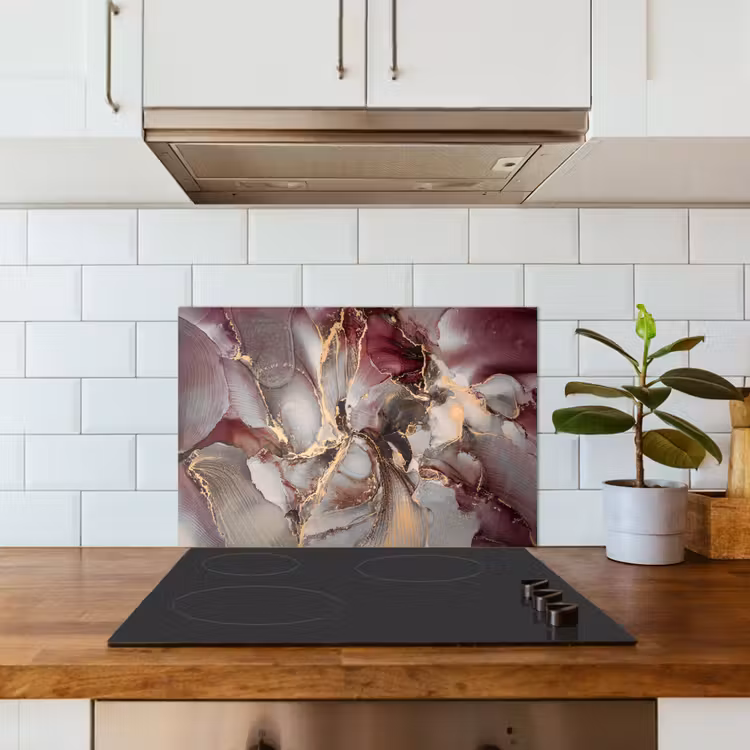 Spatscherm keuken - Goud - Marmer - Paars — 6