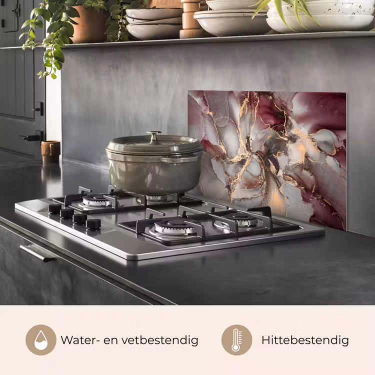 Spatscherm keuken - Goud - Marmer - Paars — 7