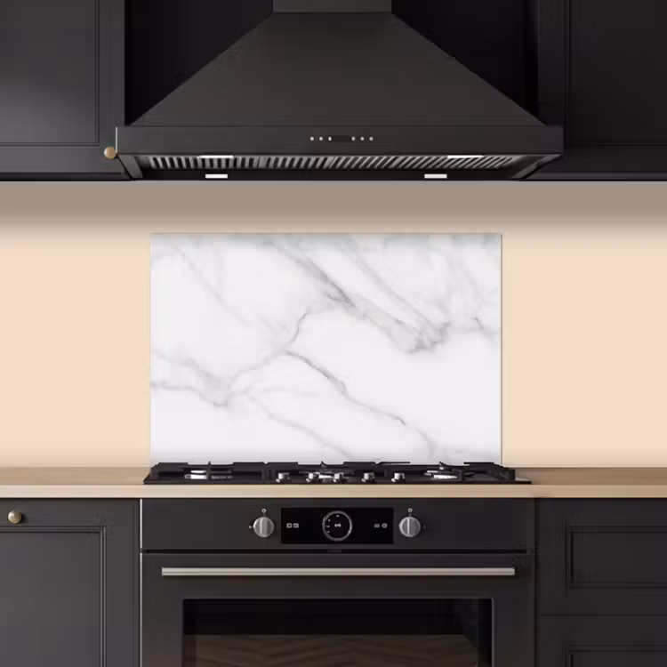 Spatscherm keuken - Marmer - Structuur - Wit - Grijs - Steen - Marmerlook — 2