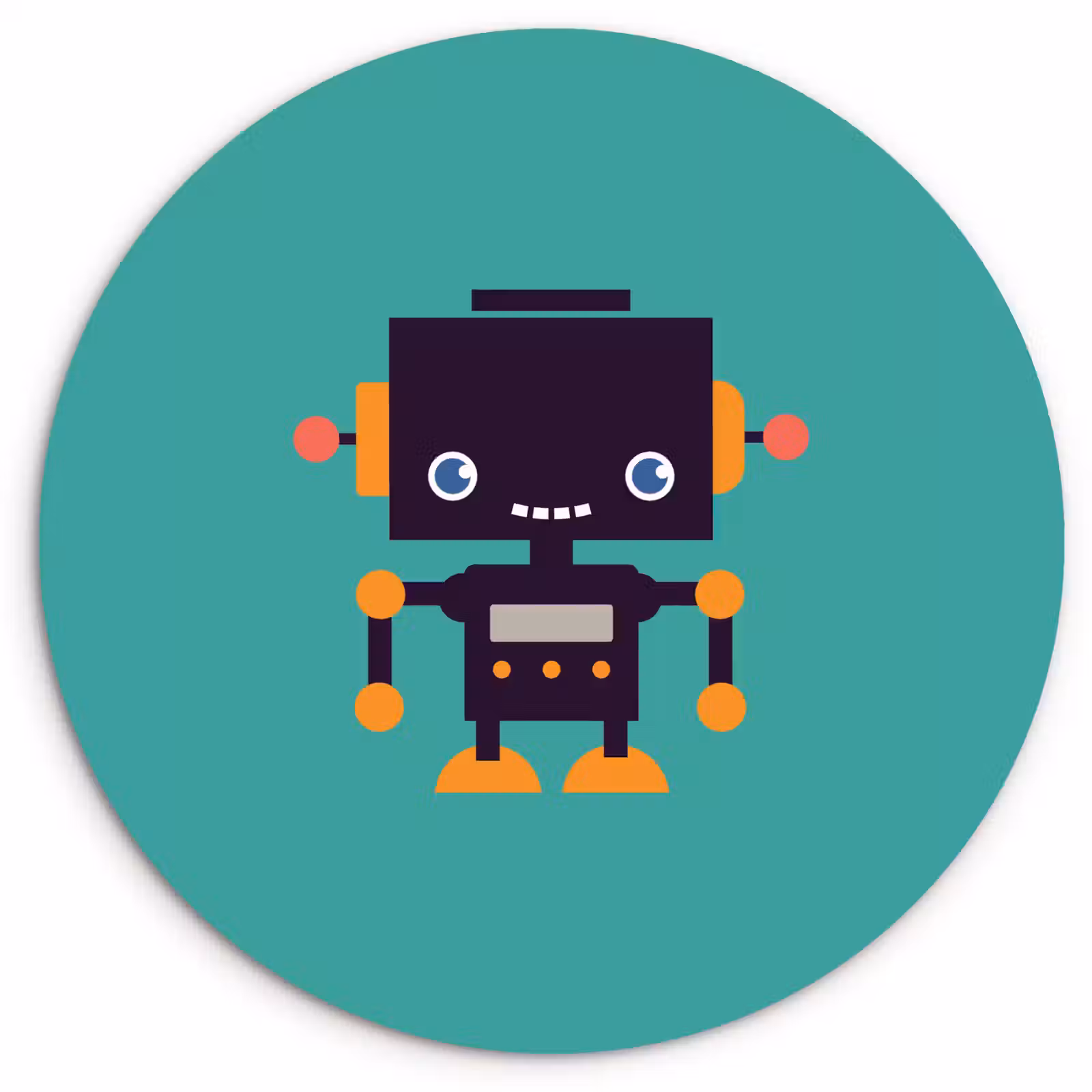 Muurcirkel - Robot - Gezicht - Antenne - Blauw - Jongens — 1